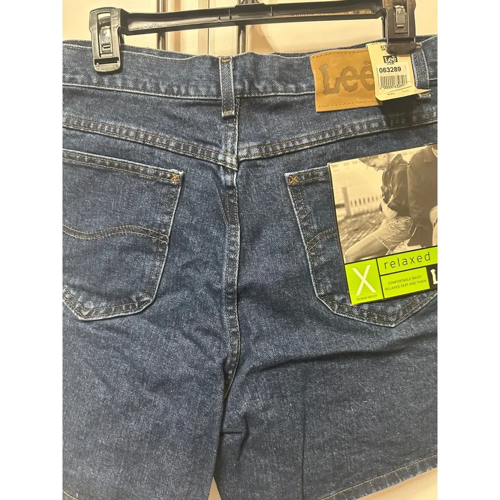 Vintage Lee High Waisted Denim Shorts Dark Wash Made in USA 16 MED Indigo Cotton
